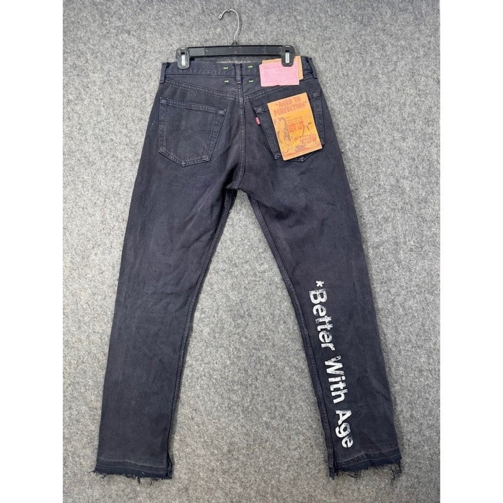 Better With Age Custom Levis Black Graphic Print Jeans‎ Men 30x32 Streetwear